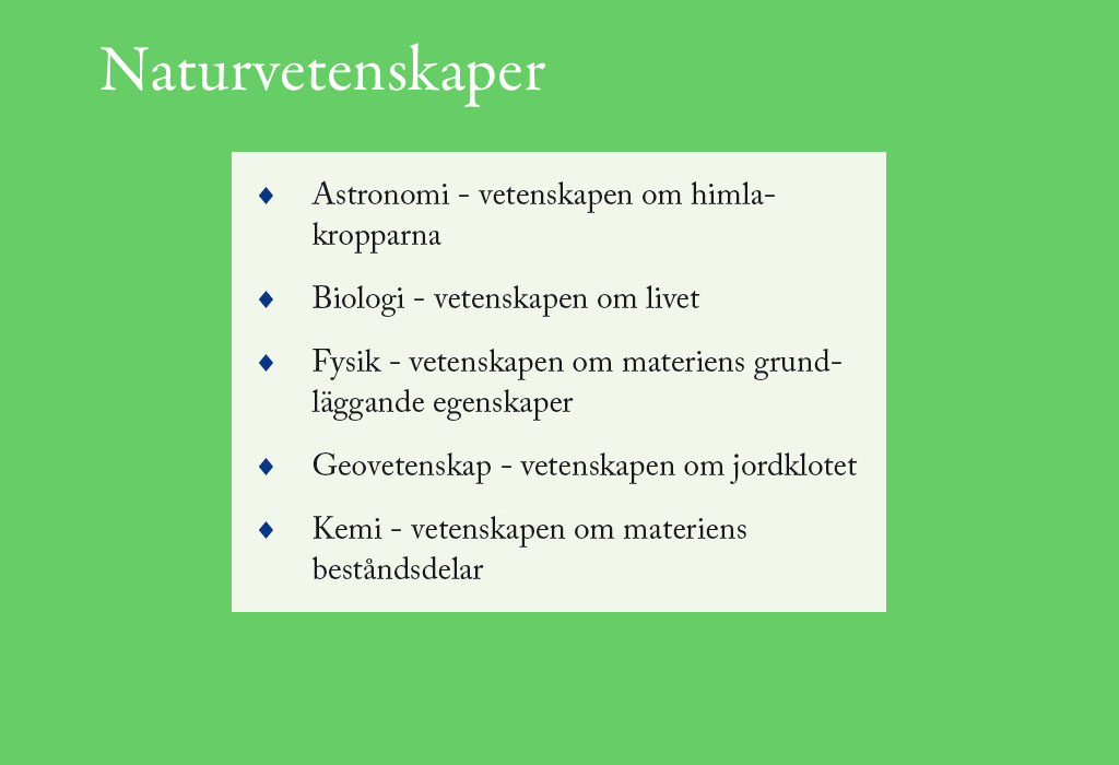 9 Naturvetenskaper
